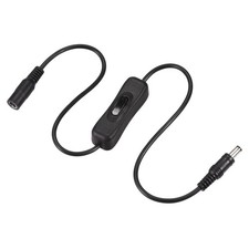 DC Cable with ON/OFF Switch 5.5mm x 2.5mm DC Male to Female Cord 50cm Black 2Pcs picture