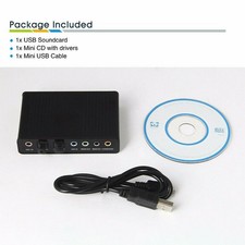 Optical External 6 Channel 5.1 Audio Output Adapter Sound Card USB SPDIF Black picture