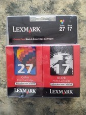 Genuine Lexmark 17 & 27 Black and Color Ink Cartridges Combo Pack (Sealed) picture