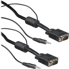 100ft ELKA Premium VGA Male to Male High Durable Cable with 3.5mm Audio Jack picture