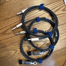 Lot of (3) Mini-SAS SFF-8088 to SFF-8088 Molex 2 Meter Cable Black 038-003-787 picture
