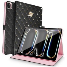 for iPad Pro 11Inch Case M5/M4 2025/2024 (6th/5th Generation),Cute Crown Black picture