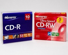 Memorex CD-R 10 Pack & CD-RW 5 Pack 700MB 80 Min Sealed NOS Blank Media picture