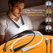 2 PACK LED Hanging Neck Light Book Reading Work Lamp Bedroom USB Rechargeable US picture