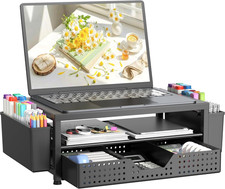 Laptop Stand Desk Organizer, 2-Tier Metal Monitor Stand Riser picture