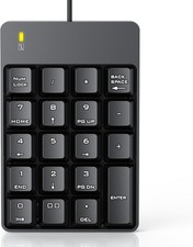 Wired Number Pad USB Numeric Keypad 19 Key Quiet Soft Touch Black For Laptop PC picture