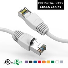 20 Pack of 10Ft CAT6A Shielded (SSTP) Ethernet Network Booted Cable White picture