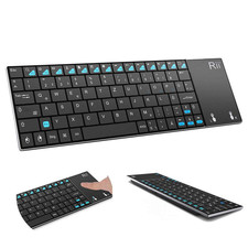 K12+ Mini Wireless Keyboard with Large Touchpad Mouse&Qwerty Keypad, Stainle picture