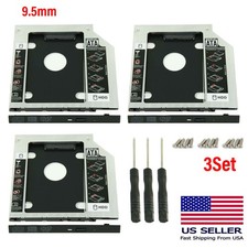 9.5mm Universal For SATA 2nd HDD SSD Hard Drive Caddy CD/DVD-ROM Optical Bay 3X picture