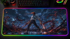 Chainsaw Man Denji XXL RGB Gaming Mouse Pad LED Desk Mat power makima pochita picture