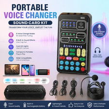 Handheld Voice Changer with LED Lights 8 Sound Effects for Phone PC Switch picture