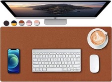 Dual Sided PU Leather Desk Pad, Mouse Pad, Office Desk Mat, Non-Slip Laptop Desk picture