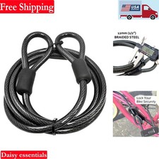 Heavy-Duty Security Cable 12mm Braided Steel Vinyl Coated 4-30ft U-Lock Loop picture