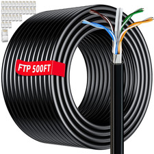 Cat 6 Outdoor Ethernet Cable 500Ft(30 RJ45), FTP Cat6 Shielded Cable, 23AWG picture