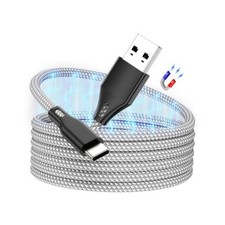 Magnetic Coiled USB A to USB C Cable 3.3FT, Organized Round Silver 39.0 Inches picture