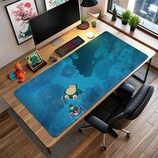 Snorlax Relaxing Mouse Pad Floating Pokemon Scene Gyarados  Desk Mat Accessories picture