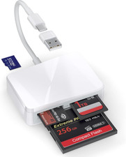 SD Card Reader, 4 in 1 USB C to SD/TF/CF/MS Card Reader with USB to USB C picture