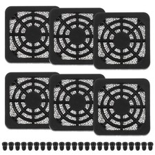 6Pcs 40mm Fan Filter Grill Plastic Ventilation Grill Cover with Screws Black) picture