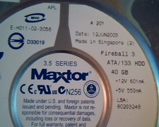 Hard Disk Drive IDE Maxtor Fireball 3 40GB E-H011-02-3056 80293248 ATA/133 picture