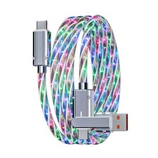 YAKUNN LED Light Up USB C Cable, 3.3FT 2-in-1 RGB Flowing Multicolored picture