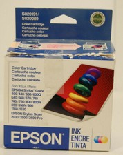 Genuine Epson S020191/S020089 Color Ink Cartridge Expired 09 2007 picture