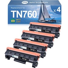 4-Pack Compatible Brother TN760/TN730 High Yield Toner Cartridge Black picture