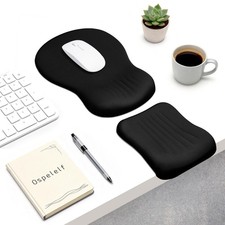 Ospelelf Mouse Pad with Wrist Rest Set Foam L-Shaped Desk Elbow Pad Ergonomic... picture