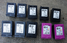 Lot of 10 ~ Genuine OEM Virgin Empty HP 67 67XL black multicolor ink Cartridges picture