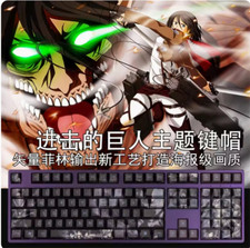 New Attack On Titan 108 Keys Anime PBT Keycaps for MX Cherry Mechanical Keyboard picture