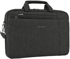 15.6 Inch Water-Repellent Laptop Briefcase Shoulder Bag for Business Travel, Bla picture