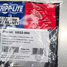 Tripp Lite U022-006 USB 2.0 A Male to B Male Gold-Plated Cable, 6 ft Black picture
