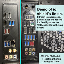 Custom Made IO Shield (Ventilated, Embossed, Perforrated), 3D Printed, Backplate picture