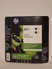 Genuine Set 2-pack HP 61XL Black/Noir CARTRIDGES DeskJet *NEW SEALED* 2019 picture
