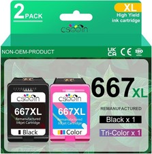667XL 667 XL Black and Color Replacement for HP 667 XL 667 Ink Cartridges for picture