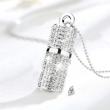 Kootion 32GB Diamond Crystal Necklace USB 2.0 Flash Drive Memory Stick Silver picture