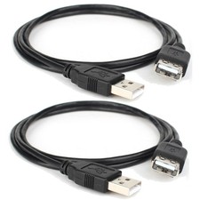 2 X 3FT High Speed USB Extension Core 480Mbps USB 2.0 Cable for Keyboard Mouse picture