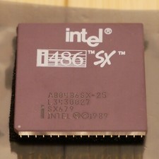 Vintage Intel 486 SX 25 MHz A80486SX-25 SX679 CPU Tested & Working picture