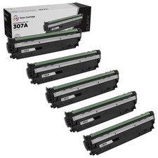 LD 5PK CE741A Fits for HP 307A Black Toner Cartridge LaserJet CP5225 CP5225dn picture