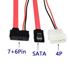 Slim SATA 7+6Pin to SATA Data Power Cable 0.3m Laptop Optical Drive to Desktop picture
