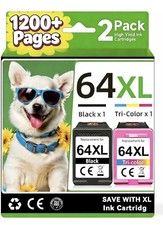 2 Pack 64XL Black&Color Ink for HP ENVY 7120 7130 7132 7155 7158 7164 7800 7820  picture