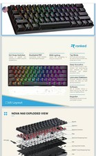 61 key blue switch gaming keyboard black picture
