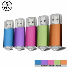 USB2.0 Flash Drive Rectangle 1GB-32GB Blank Data Memory Stick Mixed Color 5 Pack picture