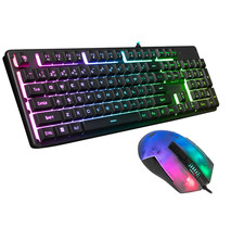 Lot of 10 iBUYPOWER Chimera KM7RGB Gaming Keyboard & Mouse Combo USB Wired Black picture