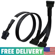 High-Quality EVGA Compatible SATA Power Cable: 6 Pin Male to 3x 15 Pin Female picture