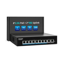 8 Port 2.5Gb PoE (130W) + 2 Port 10Gb RJ45 Network Switch Unmanaged, NICGIGA ... picture