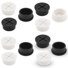 12Pcs 1 Inch Cable Grommet, Black & White picture