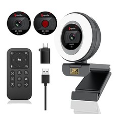 Angetube 2K Webcam for PC/Laptop/Mac, 1080P Computer Camera with RingLight picture