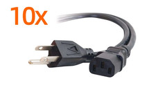 x10 C2G 10ft(3.04m) 18 AWG Universal Power Cord, NEMA 5-15P to IEC320C13 #03134 picture