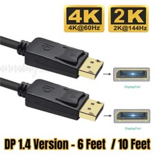 Displayport to Display Port Cable DP Male to Male Cord 4K HD w/ Latches 6ft/10ft picture