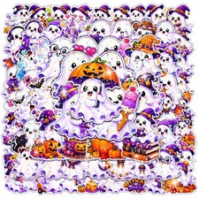 100 PCS Halloween Ghost Theme Glitter 4.5 cm/1.7 inches, White picture